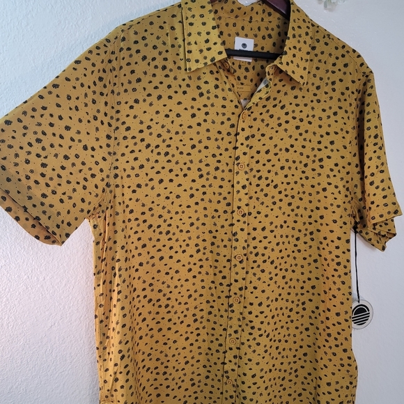PARALLEL X LEAGUE DUKE WOVEN GOLD/BLACK SHORT SLEEVE CASUAL SHIRT - Picture 6 of 16